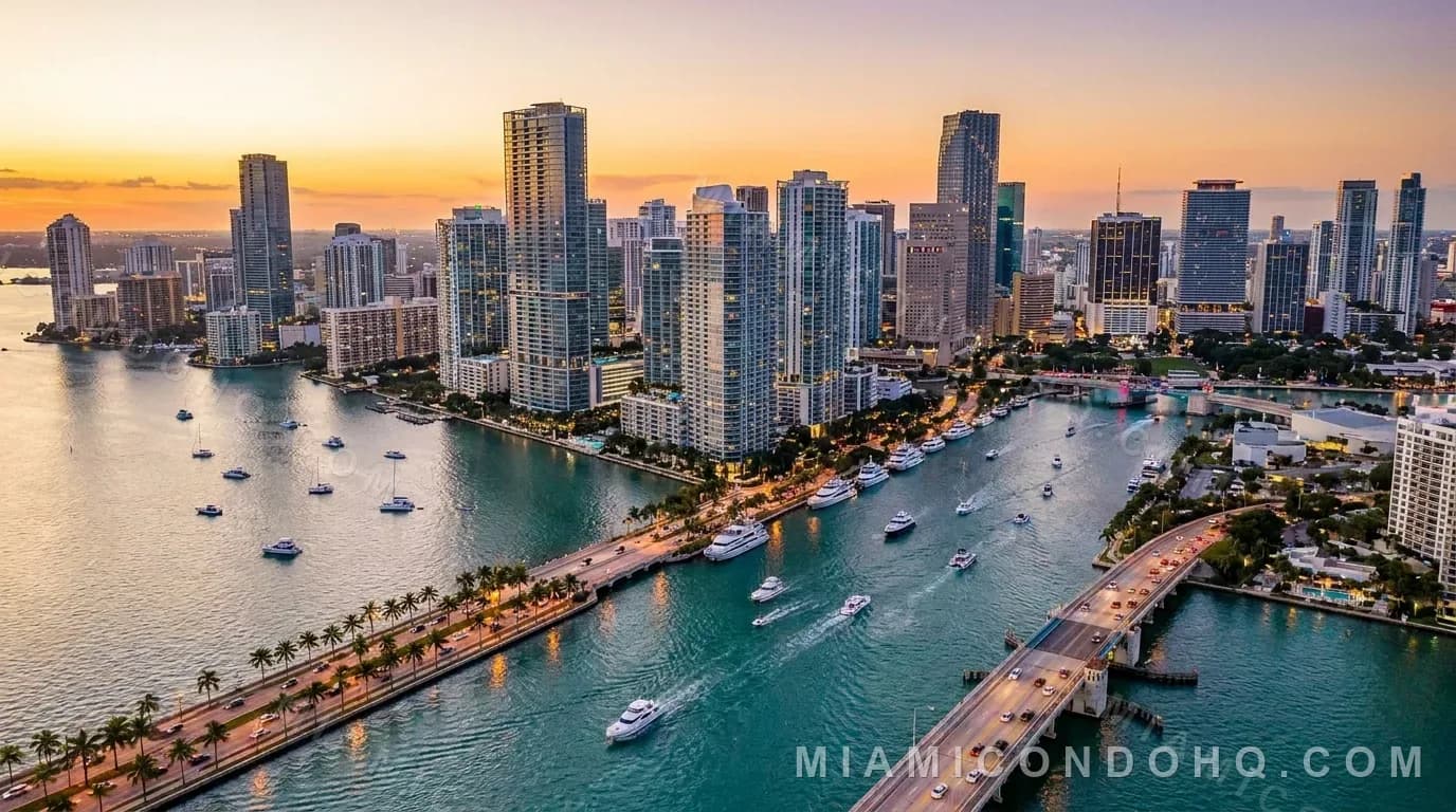 Miami skyline at dusk